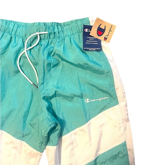 NWT-Champion Men’s aqua and green retro style nylon pants-medium - Picture 2 of 6
